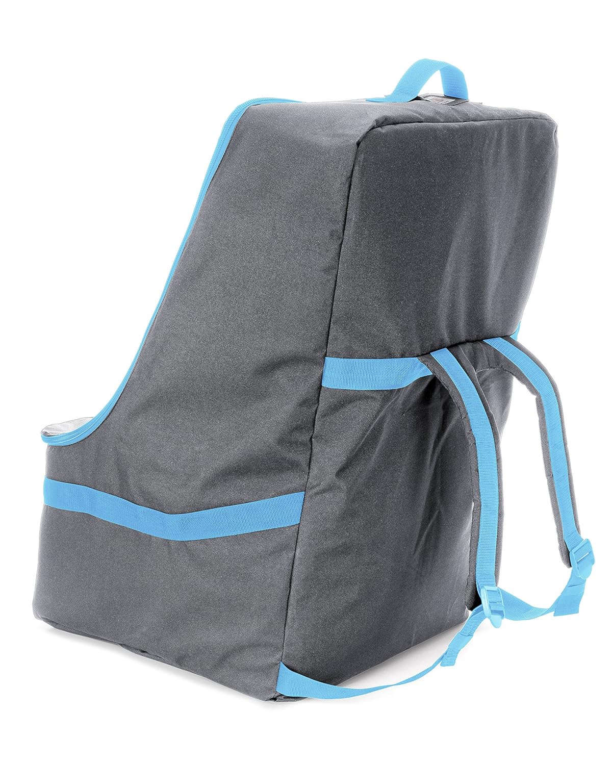 Car Seat Travel Bag — Adjustable, Padded Backpack for Car Seats — Car Seat Travel Tote (Gray with Black Trim)
